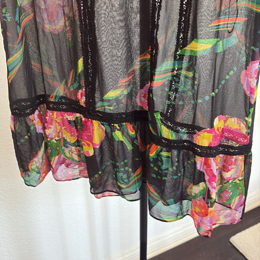 Moulinette Soeurs Sheer 3/4 Sleeve Silk Slip Dress NWOT Size S - Picture 3 of 5